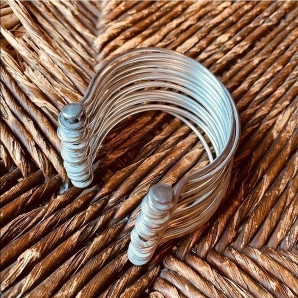 Utilitarian Silver Multi-Band Cuff - image 2